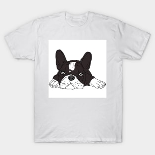 White and black french bulldog T-Shirt